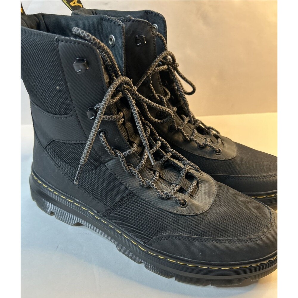 Doc Martens Air Wair Combs Tech Black Canvas Boots Men's Size 12 Lace Up